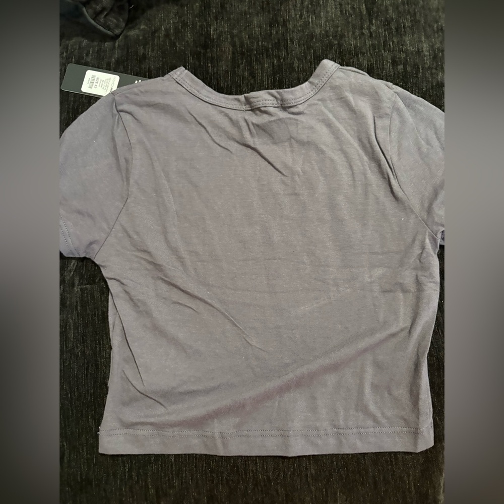 Fashion Nova Gray Crop Tee - 'only accepting good vibes and tequila' - Picture 2 of 3